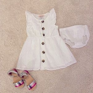 Girls white eyelet dress 24 months